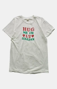 PS VINTAGE 80s Hug Me I'm 1/2 Italian Graphic T-Shirt
