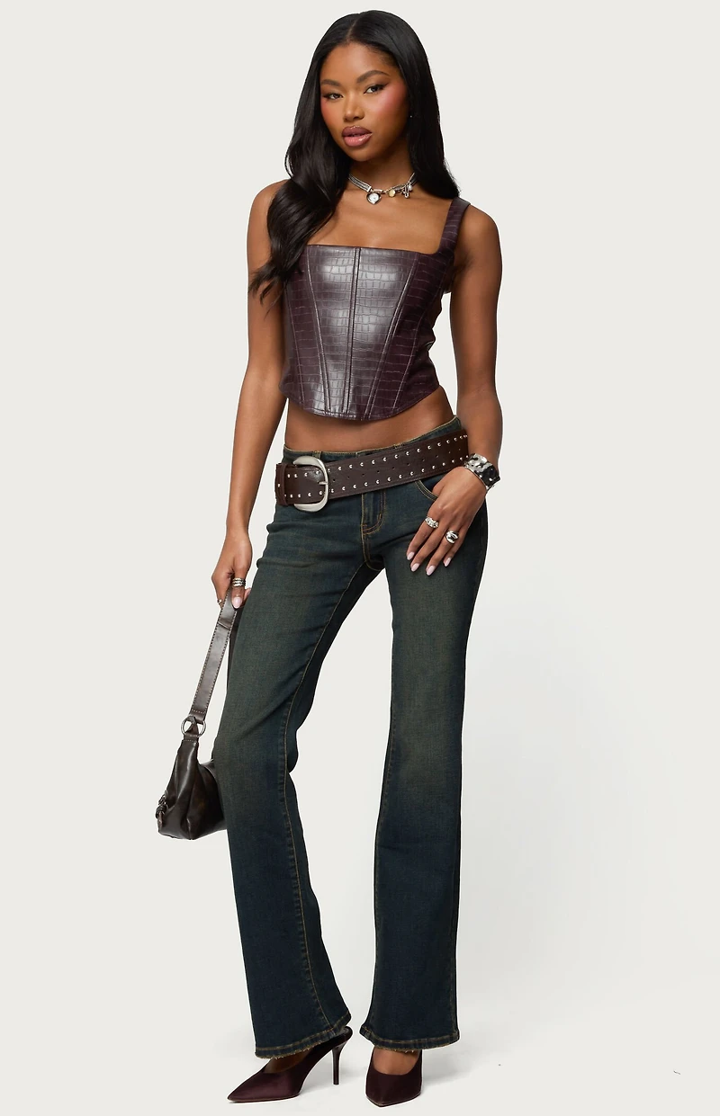 Edikted Shana Faux Croc Corset