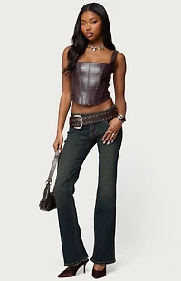 Edikted Shana Faux Croc Corset
