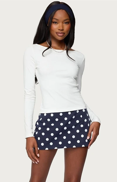 Edikted Savi Boat Neck Long Sleeve Top
