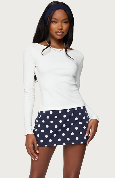 Edikted Savi Boat Neck Long Sleeve Top