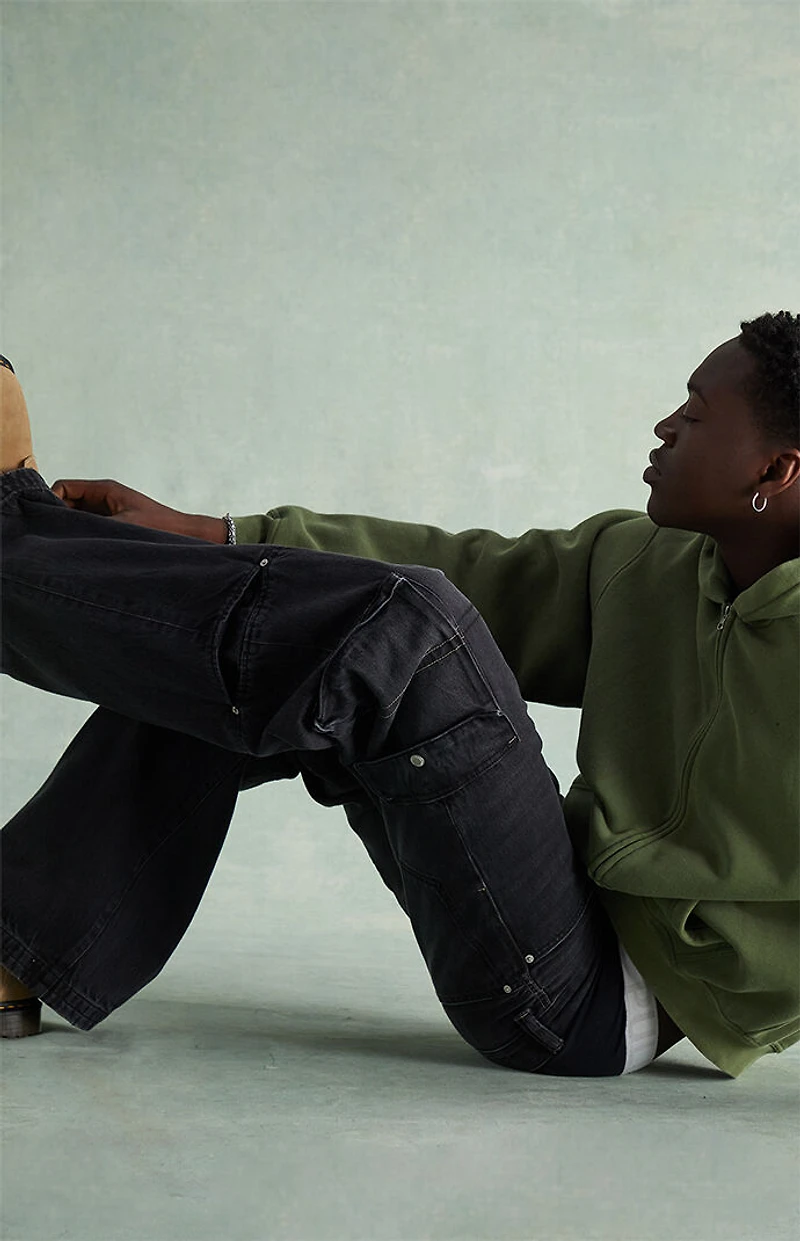 RARE DNM EDIT Black Washed Cargo Extreme Baggy Jeans