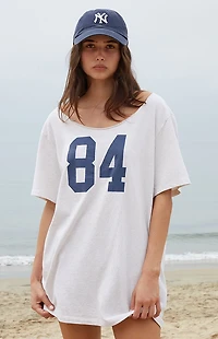 John Galt Light Gray Penelope 84 Off-The-Shoulder Oversized Top