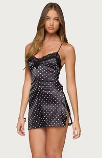 Edikted Lacey Backless Polka Dot Mini Dress