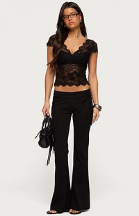 Edikted Junipar Waist Tie Flared Pants
