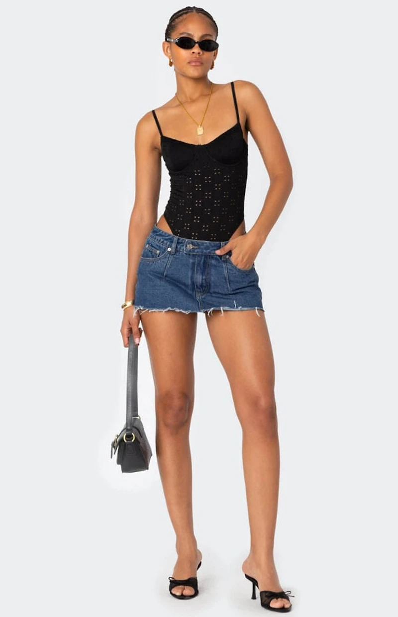 Edikted Raven Cupped Eyelet Bodysuit