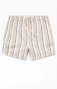 Pacsun Basket Striped 5" Swim Trunks