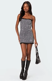 Edikted Sylvester Open Back Sequin Mini Dress