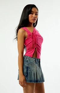 Playboy By PacSun Pleated Denim Mini Skort