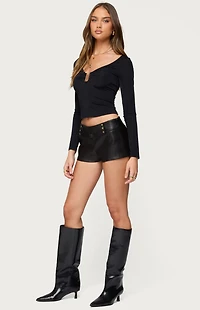 Edikted Soria Ruched Cut Out Top