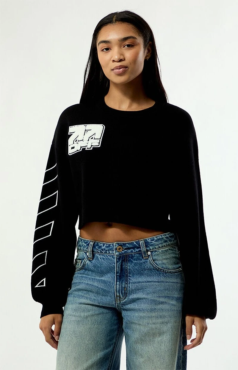 L/AB c/o Off-White Crew Neck Cropped Sweater