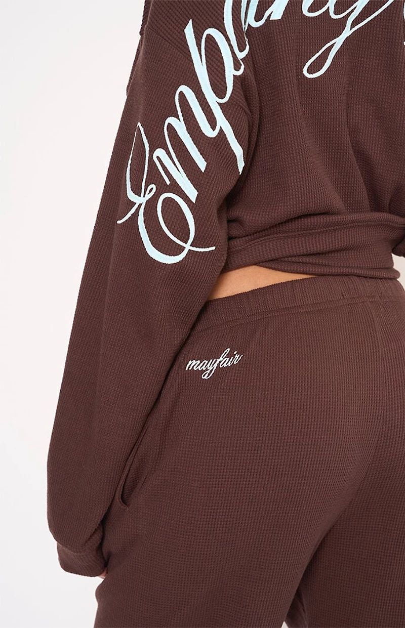 THE MAYFAIR GROUP Empathy Always Waffle Knit Baggy Sweatpants