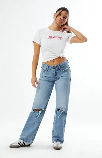 Levi's Medium Indigo Ripped Superlow Loose Jeans