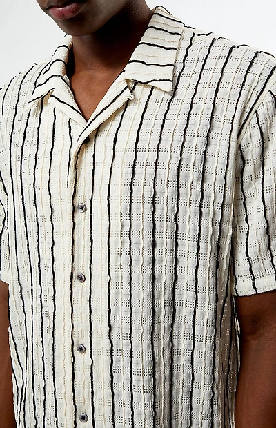 Pacsun Textured Vertical Striped Camp Shirt