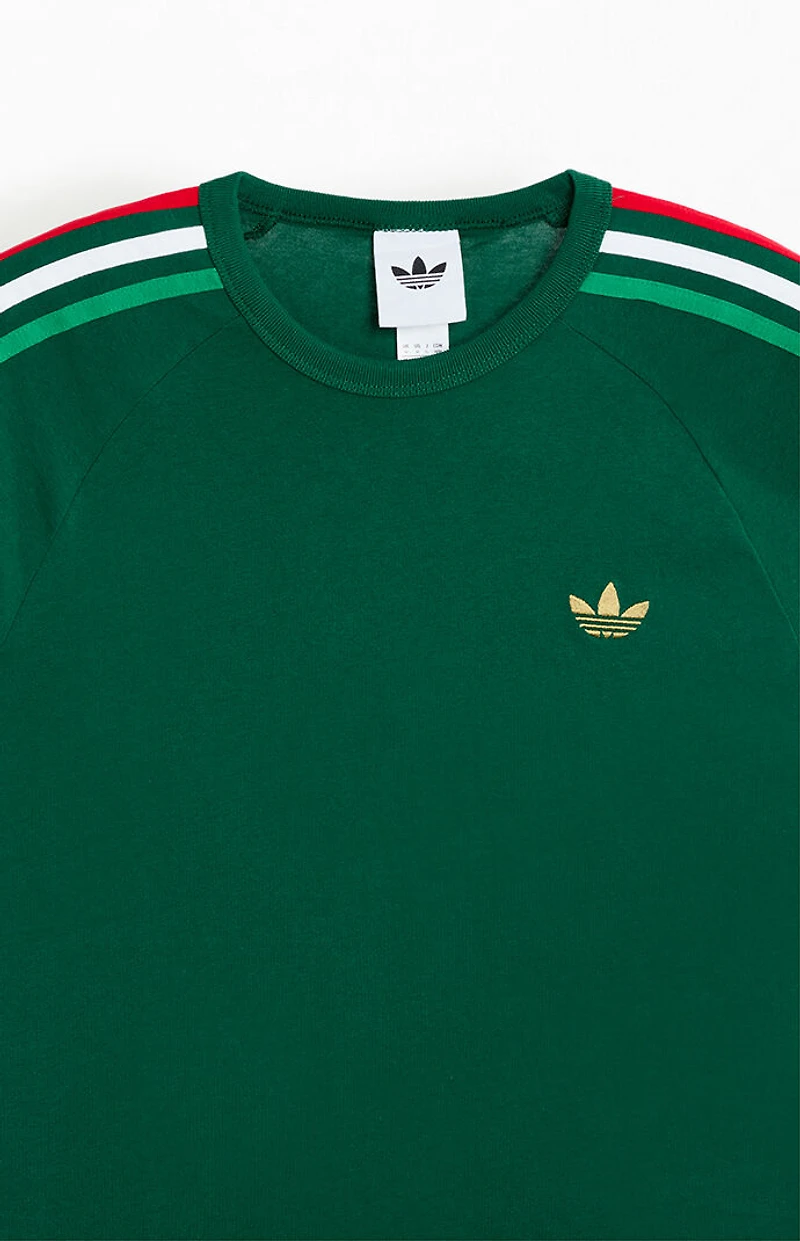 adidas Green Three Stripe T-Shirt