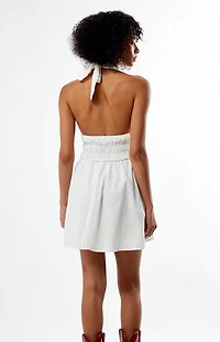 Your Favorite Kate Eyelet Halter Mini Dress