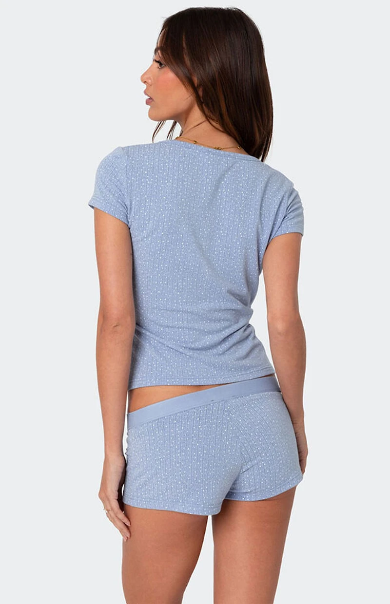 Edikted Lorelei Printed Pointelle Top