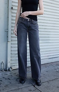 John Galt Washed Black Low Rise Straight Leg Jeans