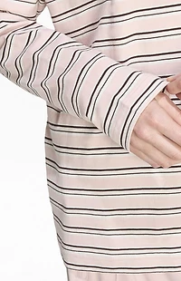 adidas Striped Long Sleeve Oversized Polo Shirt