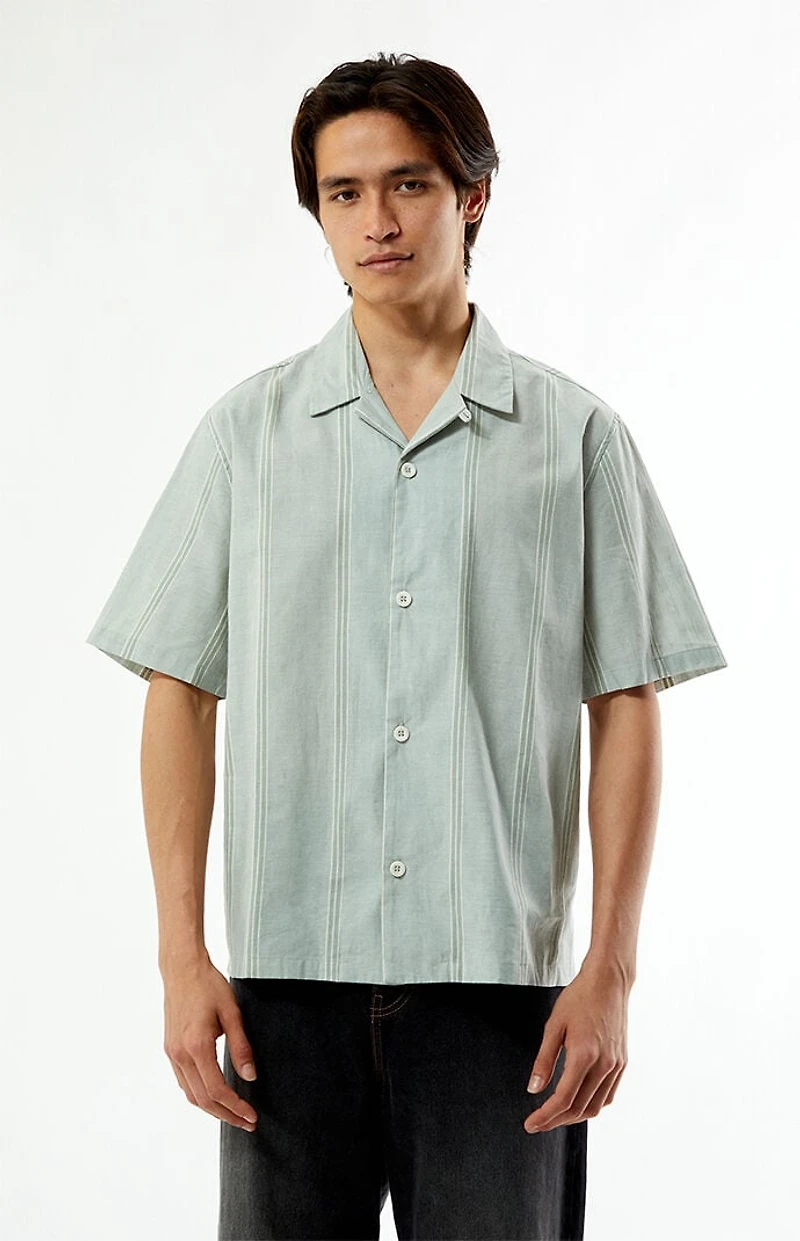 Pacsun Sage Striped Oversized Camp Shirt