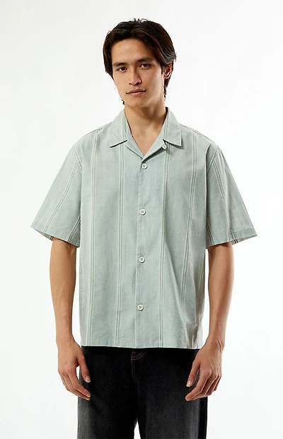 Pacsun Sage Striped Oversized Camp Shirt