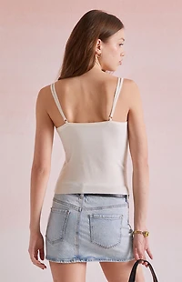 Beverly and Beck Frankie Button Up Sweater Tank Top