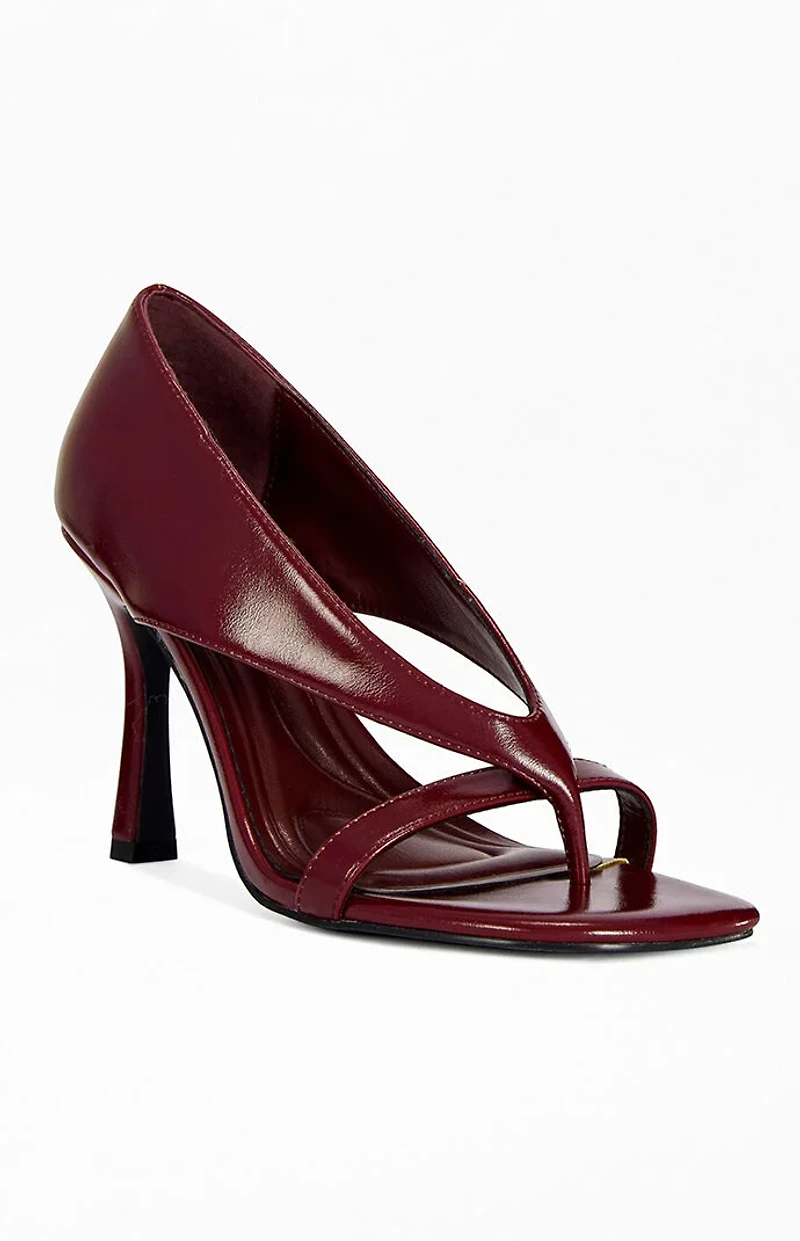 AZALEA WANG Women's Secret Burgundy Stiletto Sandals