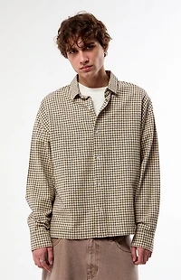 Pacsun Micro Plaid Flannel Long Sleeve Shirt