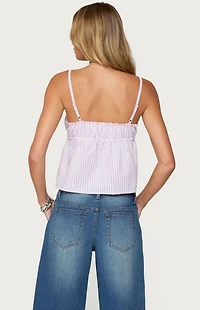 Edikted Avenly Striped Tie Front Babydoll Top