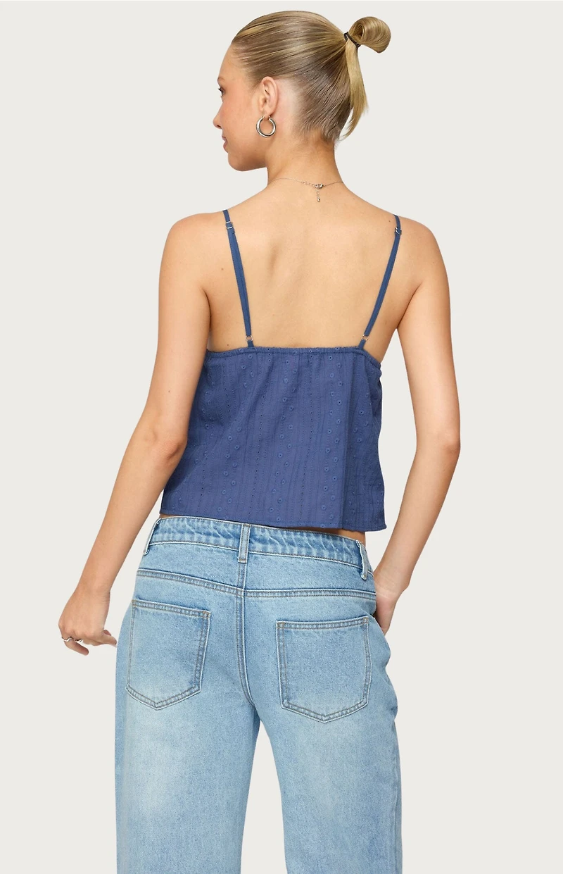 Edikted Otis Eyelet Split Front Tank Top
