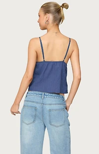 Edikted Otis Eyelet Split Front Tank Top