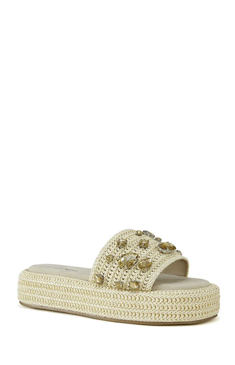 AZALEA WANG Women's Tan Baste Sandals