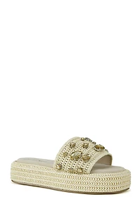 AZALEA WANG Women's Tan Baste Sandals