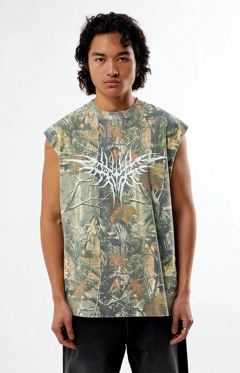 Pacsun Cyber Wings Camo Cutoff T-Shirt