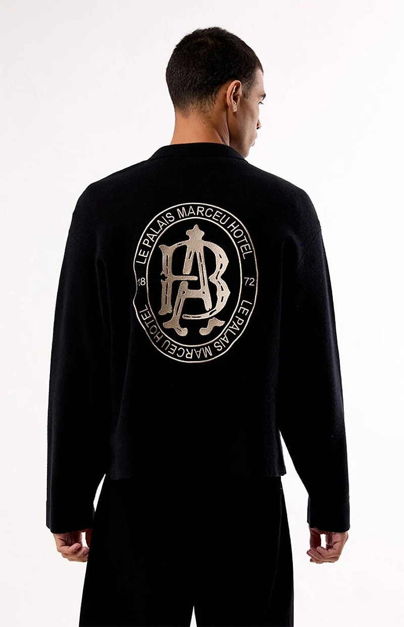 Pacsun Black Le Palais Quarter Zip Polo Sweater