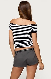 Edikted Amanda Striped Off Shoulder Top