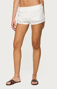 Edikted Arlie Floral Texured Sheer Shorts