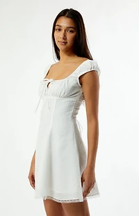 Your Favorite Maggie Tie Front Ruched Mini Dress