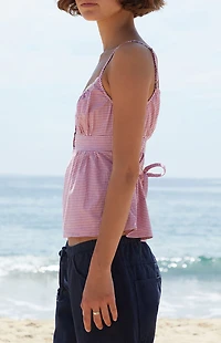 John Galt Red Gingham Tiffany Tank Top