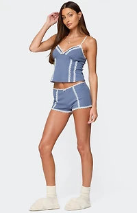 Edikted Eliane Contrast Lacey Tank Top