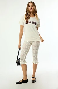 Daisy Street Buttermilk Ruffle Capri Pants
