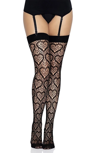 Leg Avenue Costume Amore Heart Net Thigh High Tights