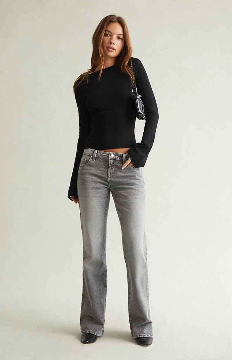 Pacsun Jade Low Rise Bootcut Jeans Light Gray