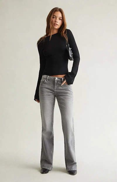 Pacsun Jade Low Rise Bootcut Jeans Light Gray