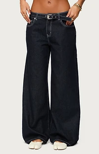 Edikted Karah Belt Low Rise Jeans