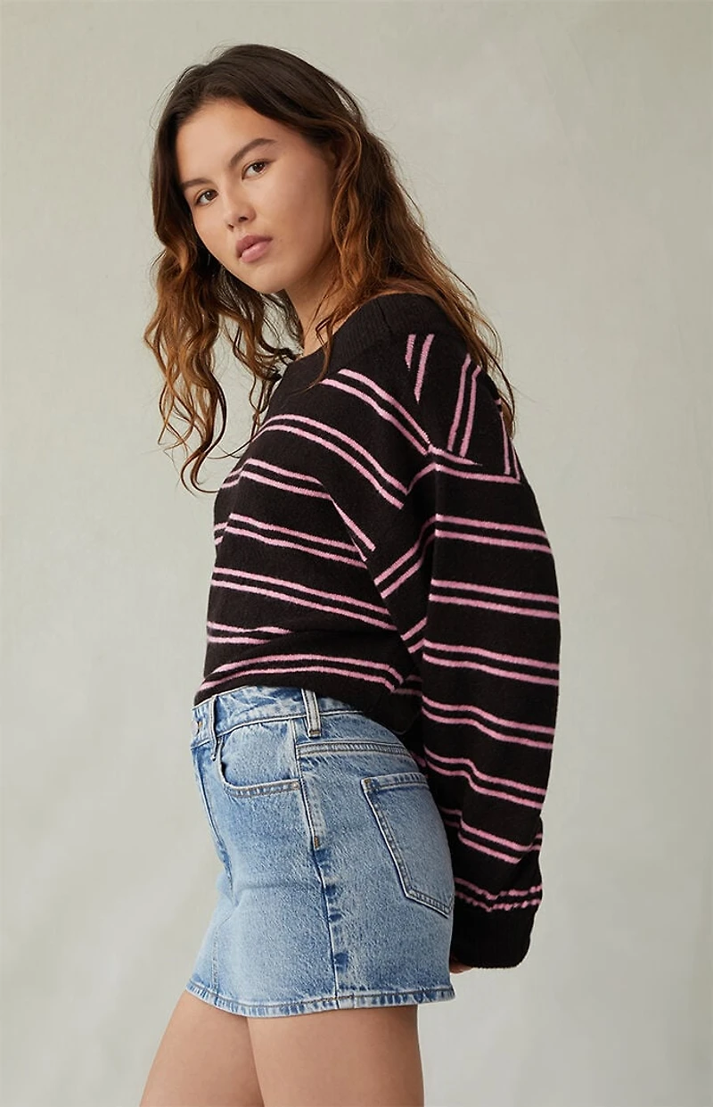 Pacsun Bella Stretch Medium Indigo Mid Rise Denim Mini Skirt