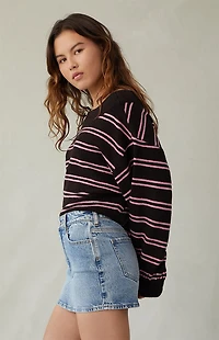 Pacsun Bella Stretch Medium Indigo Mid Rise Denim Mini Skirt