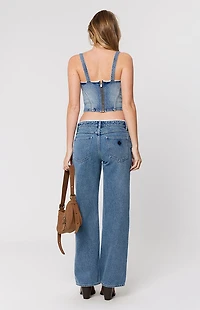 ABRAND Selena Lace 99 Low Rise Baggy Jeans