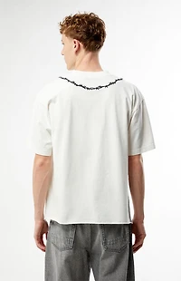 Pacsun White Barbed Wire Cropped Boxy T-Shirt