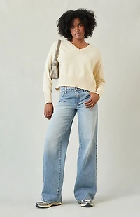 Pacsun Casey Low Rise Baggy Jeans Light Blue Tinted